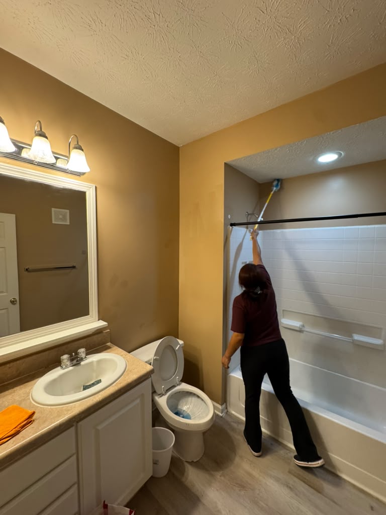 Bathroom during deep cleaning by Mechan LLC