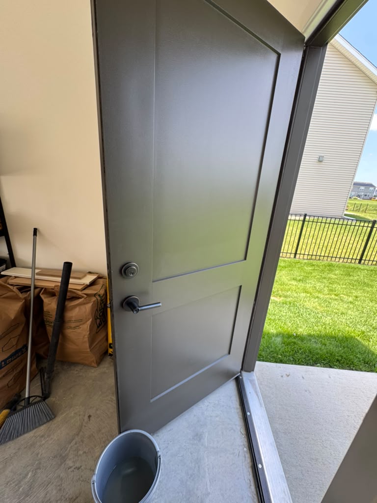 Finished porch entry door detail
